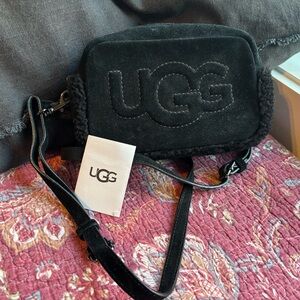 UGG Black Suede Crossbody Bag